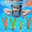 HENMI 22 Pack Diving Toy for Pool Use Underwater Swimming/Diving Pool Toy Rings, Toypedo Bandits,Stringy Octopus and Diving Fish with Under Water Treasures Gift Set Bundle,Ages 3 Years and Up