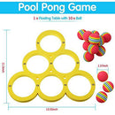 Hiboom Floaty Pool Pong Game Combo Foam with 10 Colorful Balls, Floating Swimming Pool Party Toys, Water Toss Game for Family Adults Kids
