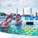 Hiboom Floaty Pool Pong Game Combo Foam with 10 Colorful Balls, Floating Swimming Pool Party Toys, Water Toss Game for Family Adults Kids