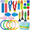 Hobbylane Pool Toys, Diving Glasses Diving Rings Pool Torpedoes Underwater Treasures Water Blasters Seaweeds Squids, 22 PCS Variety Pool Swimming Toys Gift Set for Kids for Summer Game Toys