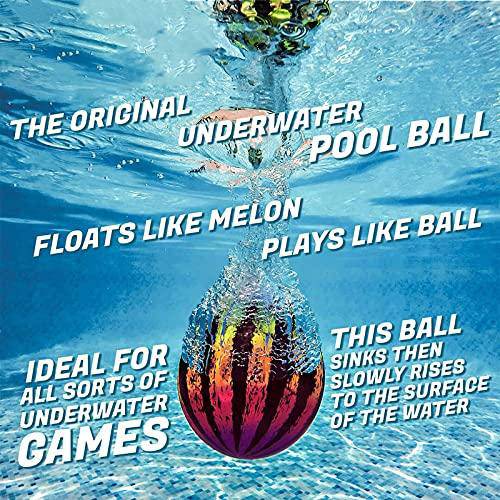 HUANKD Summer Ultimate Swimming Pool Game for Under Water Passing Ball Combo | Passing, Dribbling, Diving and Games for Teens, Kids, Or Adults| Balls Fills with Watermelon Toys 9 in