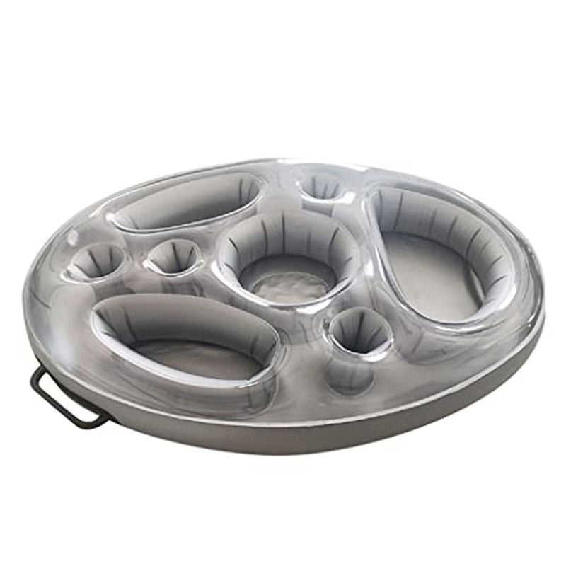 HUImiai Inflatable Floating Drink Holder with 8 Holes, Large Capacity & Transparent Material,Accessories for Pools & Hot Tub, Pool Float Holder Pool Accessories