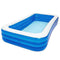 Inch Kids Paddling Pool,Swim Centre Family Pool with Seats,Square Outdoor Pool, Inflatable Swimming Pool-Blue and White_2M