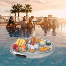 Inflatable 8-Hole Tray Inflatable Drink Holder Inflatable Floating Drink Holder with 8 Holes Large Capacity & Transparent Material,Drink Float for Pools & Hot Tub,27.56x19.68inch