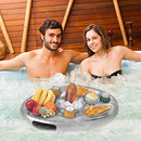 Inflatable 8-Hole Tray Inflatable Drink Holder Inflatable Floating Drink Holder with 8 Holes Large Capacity & Transparent Material,Drink Float for Pools & Hot Tub,27.56x19.68inch
