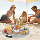 Inflatable 8-Hole Tray Inflatable Drink Holder Inflatable Floating Drink Holder with 8 Holes Large Capacity & Transparent Material,Drink Float for Pools & Hot Tub,27.56x19.68inch