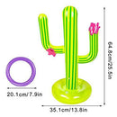Inflatable Cactus Pool Ring Toss Games Toys Set, Outdoor Summer Swimming Pool Ring Throwing Water Toys, Interesting Interactive Pool Floating Games Toys for Indoor Outdoor Party Bar Supplies