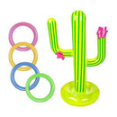 Inflatable Cactus Pool Ring Toss Games Toys Set, Outdoor Summer Swimming Pool Ring Throwing Water Toys, Interesting Interactive Pool Floating Games Toys for Indoor Outdoor Party Bar Supplies