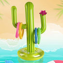 Inflatable Cactus Pool Ring Toss Games Toys Set, Outdoor Summer Swimming Pool Ring Throwing Water Toys, Interesting Interactive Pool Floating Games Toys for Indoor Outdoor Party Bar Supplies