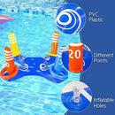 Inflatable Cross Ring Toss Water Flatting Pool Game Toys Kid Family Water Toy Cross-Ring Throw Pool Game with 6PCS Ring and 1PCS Pump