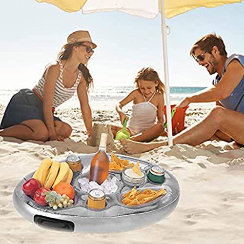 Inflatable Drink Holder,Portable Floating Beer Tray Refreshment Table Multi-Purpose Bottle Holder Water Toy for Pool Beach Party(70x50CM)