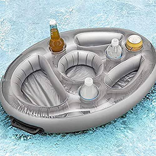Inflatable Drink Holder,Portable Floating Beer Tray Refreshment Table Multi-Purpose Bottle Holder Water Toy for Pool Beach Party(70x50CM)
