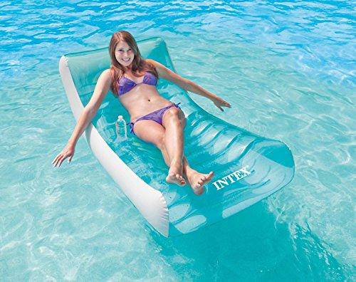 Inflatable Pool Floating Raft Bundled w/ Inflatable Swimming Pool Float (2 Pack)