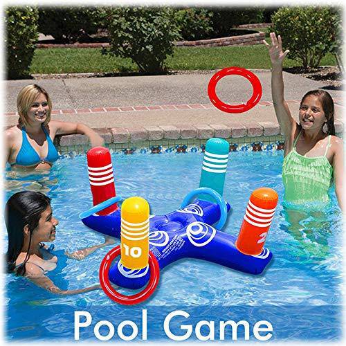 Inflatable Pool Ring Toss, Floating Swimming Pool Toy for Kids Adult Family, Multiplayer Summer Water Pool Floating Throwing Game