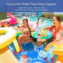 Inflatable Pool Ring Toss Game Floating Swimming Pool Ring with 8 Pieces Circle Inflatable Rings Water Floating Throwing Ring Play for Multiplayer Summer Beach Pool Family Indoor Outdoor Game