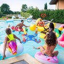 Inflatable Pool Ring Toss Game Floating Swimming Pool Ring with 8 Pieces Circle Inflatable Rings Water Floating Throwing Ring Play for Multiplayer Summer Beach Pool Family Indoor Outdoor Game