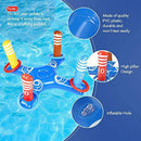 Inflatable Pool Ring Toss Game Floating Swimming Pool Ring with 8 Pieces Circle Inflatable Rings Water Floating Throwing Ring Play for Multiplayer Summer Beach Pool Family Indoor Outdoor Game