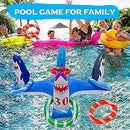 Inflatable Pool Ring Toss Games Toys,Swimming Game Toy for Kid Adult Family,Multiplayer Pool Floating Games Toys & Water Fun Outdoor Play Party Favors