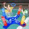 Inflatable Ring Toss Pool Game Water Toys Kids Cross Floating Ring Swimming Pool Toys with 8 Pcs Rings Summer Outdoor Games Beach Water Toys Adults Pool Party Favors for Family