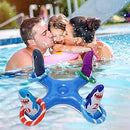 Inflatable Shark Pool Ring Toss Games Toys with 6pcs Rings and Air pump Floating Row Ring Swimming Pool Game Games Sets Throwing Game Toys for Kids Adults Summer Pool