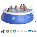 Inflatable Swimming Pool Courtyard Inflatable Swimming Pool Multi-Person Inflatable Swimming Pool Above Ground Paddling Pool Foldable (Color : Blue, Size : 457122cm)