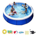 Inflatable Swimming Pool Courtyard Swimming Pool Heightening to Increase Large Outdoor Inflatable Swimming Pool Thickened Multi-Person Above-Ground Paddling Pool (Color : Blue, Size : 450122cm)