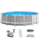 Inflatable swimming pool Family Swimming Pool,Outdoor Adult Children’s Entertainment Paddling Pool, Large Thickened PVC Family Bracket Swimming Pool, Water Party ( Color : Gray , Size : 15ft )