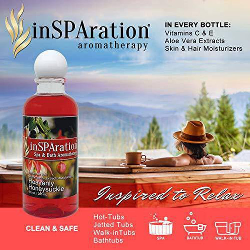 inSPAration Spa and Bath Aromatherapy 118X Spa Liquid, 9-Ounce, Heavenly Honeysuckle