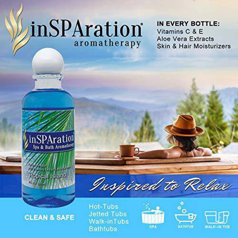 inSPAration Spa and Bath Aromatherapy 370X Spa Liquid, 9-Ounce, Tropical Island