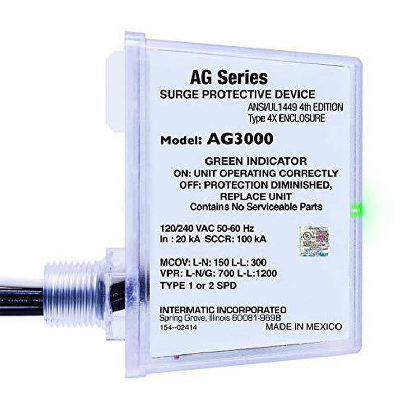 Intermatic AG3000 120/240 VAC Universal HVAC Surge Protective Device, Color