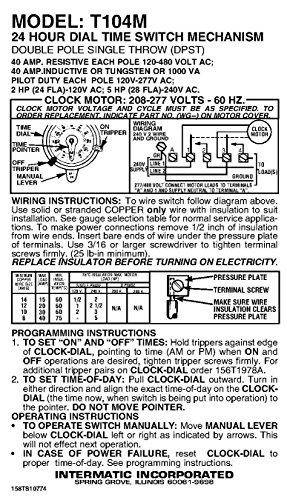 Intermatic T104M Mechanical Time Switch Mechanism Only