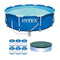 Intex 10 x 2.5 Foot Metal Frame Above Ground Swimming Pool w/ Pump, Type H Cartridge Filters (6 Pack), and 10 Foot Round Pool Cover
