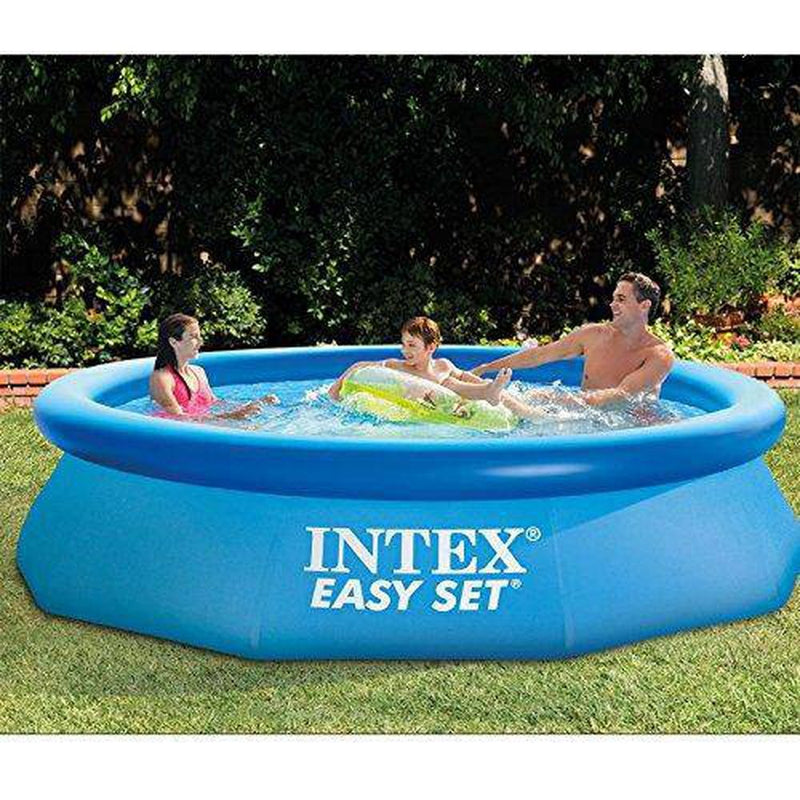 Intex 10'x2.5' Kid Swimming Pool w/Filter Pump & Cleaning Maintenance Kit