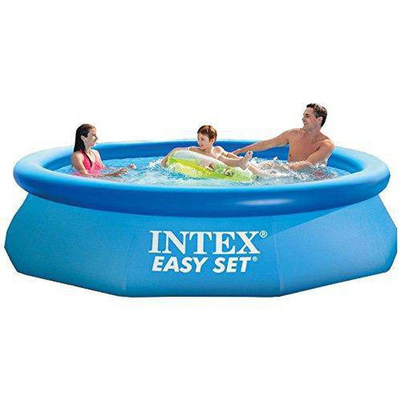 Intex 10'x2.5' Kid Swimming Pool w/Filter Pump & Cleaning Maintenance Kit