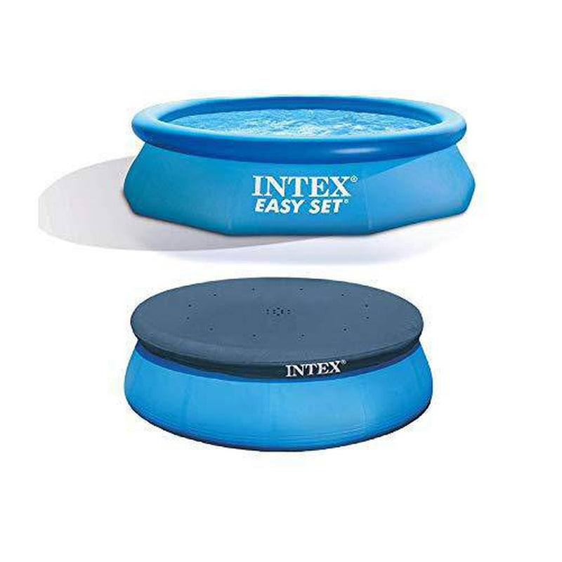 Intex 10'x30'x30 Inflatable Round Swimming Pool & 10' Pool Debris Cover Tarp
