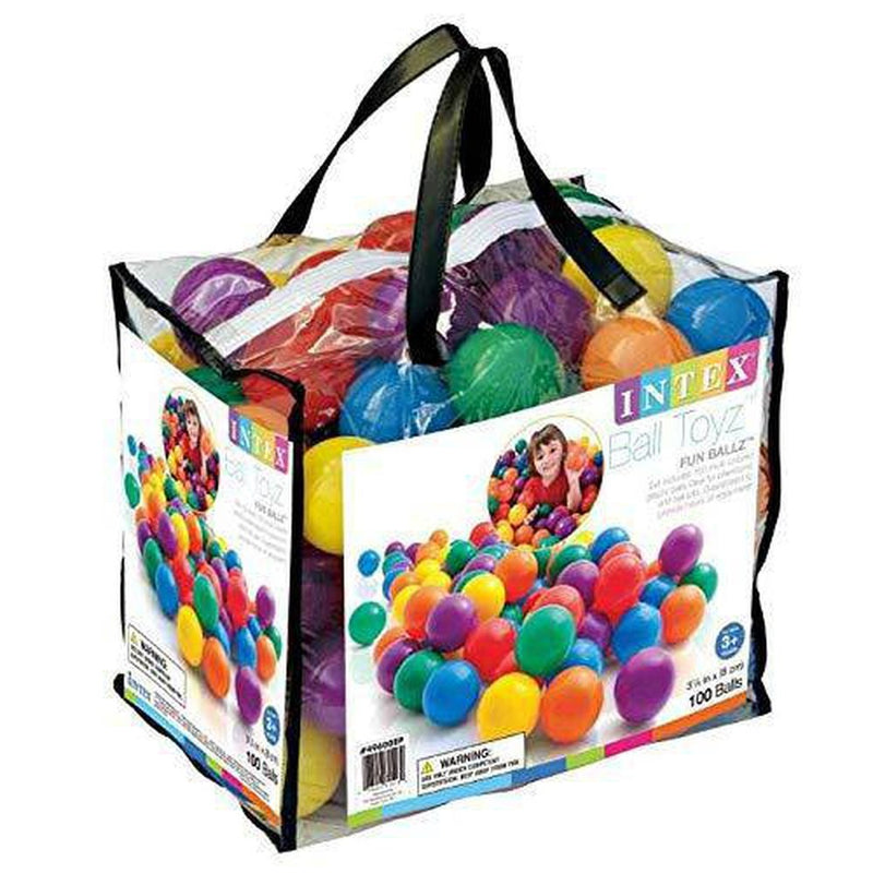 Intex 100-Pack Large Plastic Multi-Colored Fun Ballz For Ball Pits (6 Pack)