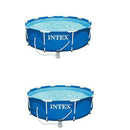 Intex 10ft x 30in Metal Frame Above Ground Pool Set with Filter Pump (2 Pack)