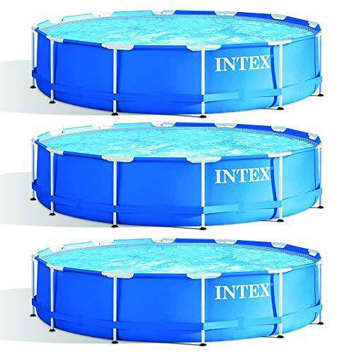 Intex 12 Foot x 30 Inch Above Ground Swimming Pool (Pump Not Included) (3 Pack)