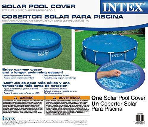Intex 12' Metal Frame Pool Solar Cover w/ Cleaning Maintenance Pool Kit