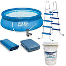 Intex 15' x 48" Inflatable Easy Set Above Ground Bundle with Pool Pump & Ladder and Pool Care 3 Inch Chlorine Tabs, 50 Pounds