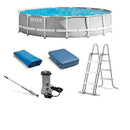 Intex 15ft x 42in Prism Frame Swimming Pool Set with Rechargeable Pool Vacuum