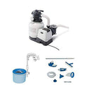 Intex 2100 GPH Sand Filter Pump, Deluxe Pool Maintenance Kit, & Pool Skimmer