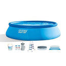 Intex 26165EH 15ft x 42in Above Ground Inflatable Swimming Pool Bundle with Pump, Ladder, Cover, and 10 Pound Bucket of Chlorine Tablets
