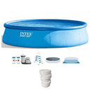 Intex 26175EH 18Ft x 48In Inflatable Easy Set Up Round Above Ground Pool Bundle w/Cover, Ladder, Filter, and Pool Care 3-Inch Chlorine Tablets, 5 Lbs