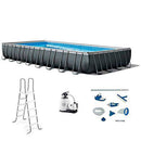Intex 26377EH 32ft x 16ft x 52in Ultra XTR Rectangular Swimming Pool with 28003E Maintenance Kit, Ladder and 120V 2,800 GPH Sand Filter Pump
