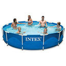 Intex 28211EH 12ft x 30in Metal Frame Above Ground Pool Set with Filter Pump, 12 ft x 30 in, blue