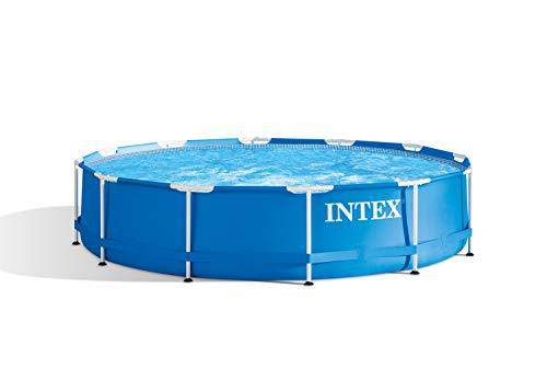 Intex 28211EH 12ft x 30in Metal Frame Above Ground Pool Set with Filter Pump, 12 ft x 30 in, blue