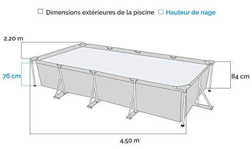 Intex 28273EH 14.75ft x 33In Rectangular Frame Outdoor Easy Assemble Backyard Above Ground Swimming Pool w/Flow Control Valve & Rust Resistant Frame