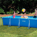 Intex 28273EH 14.75ft x 33In Rectangular Frame Outdoor Easy Assemble Backyard Above Ground Swimming Pool w/Flow Control Valve & Rust Resistant Frame