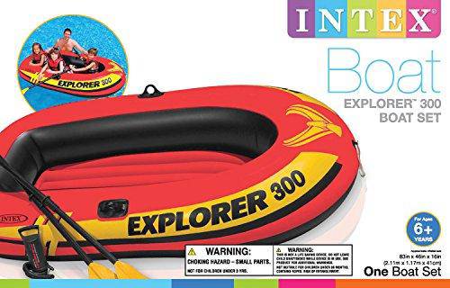 Intex 3 Person Fishing Raft w/ Pump & Oars & 2 Person Raft Set w/ 2 Oars & Pump